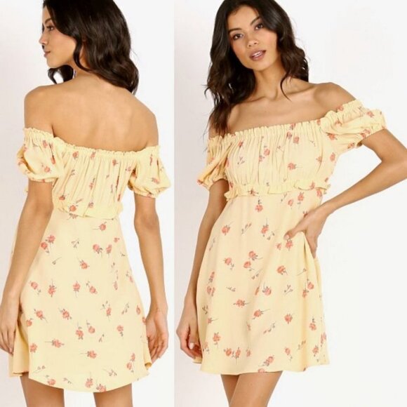Revolve Flynn Skye Lou Foral Mini Dress Yellow Size Small Britney Spears Boho S - Picture 3 of 12